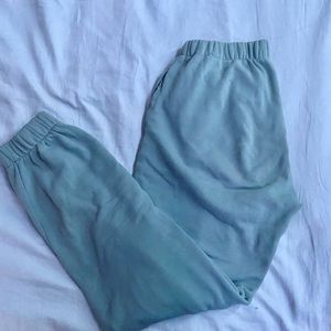 sage green used brandy rosa sweatpants